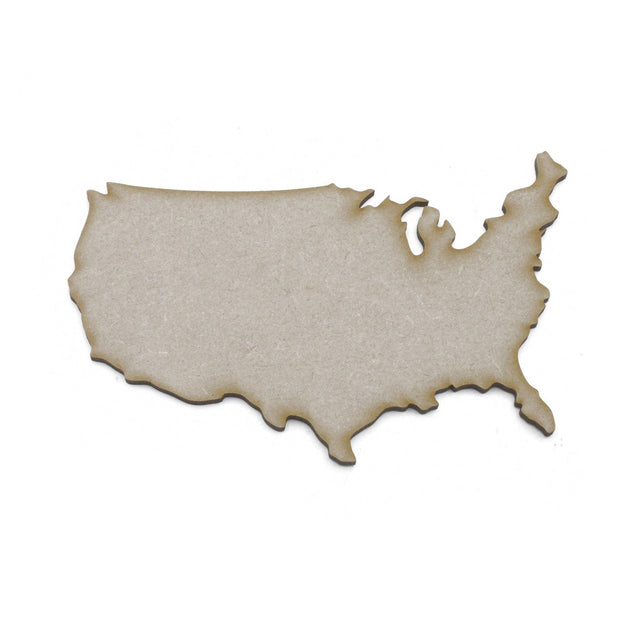 Wooden USA Outline Map - American Map Shape - LaserworksUK