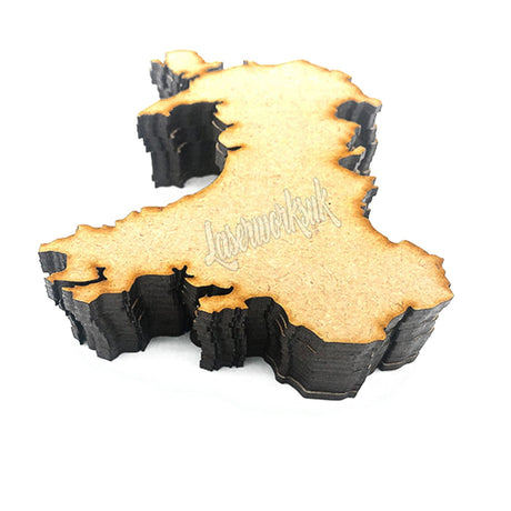 Wooden Welsh Maps - Wales Map Outline Shapes - LaserworksUK