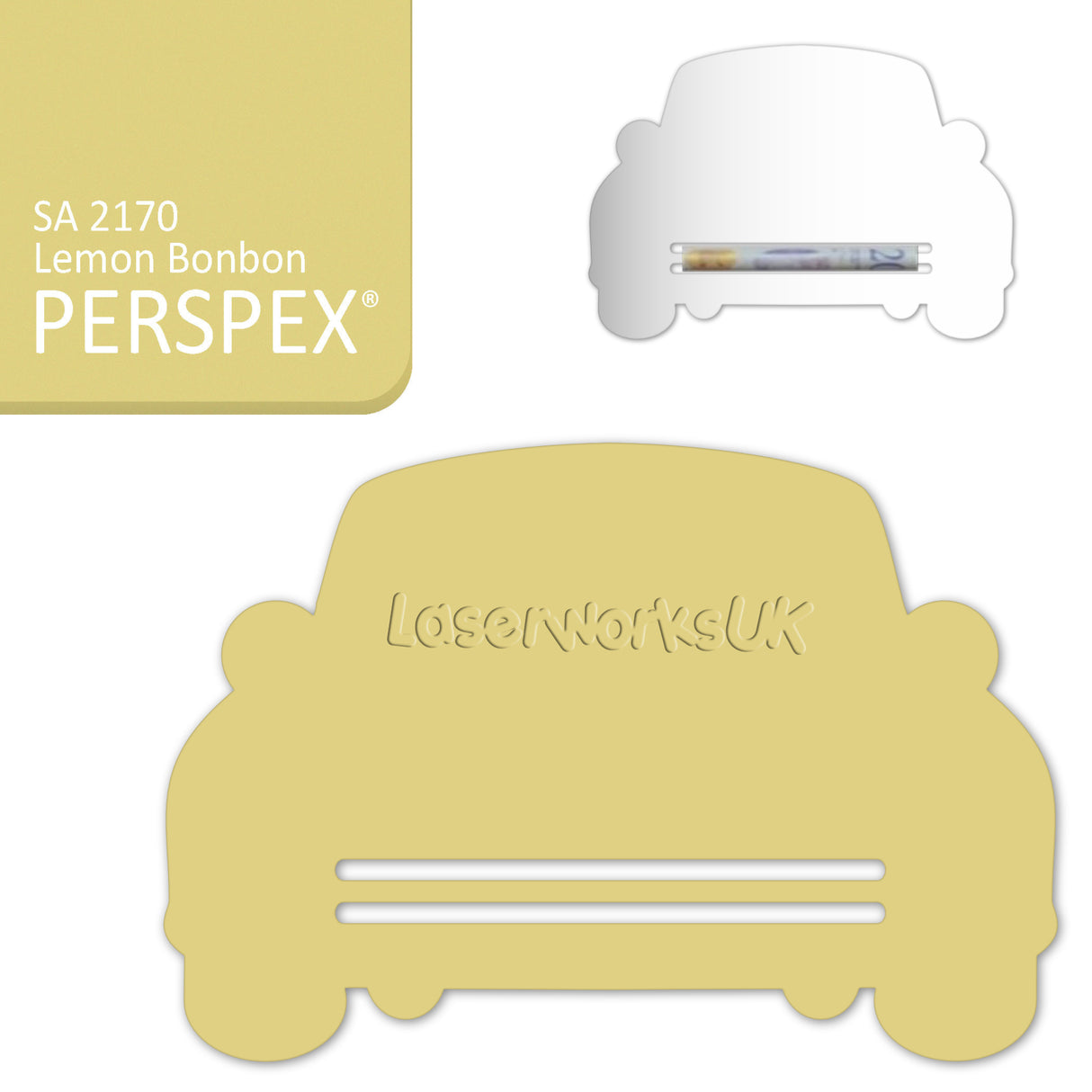 Acrylic Wedding Car Gift Money Holder Blanks - Laserworksuk