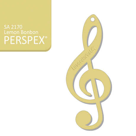 Acrylic Treble Clef Keyring - Music Student Gifts - Laserworksuk