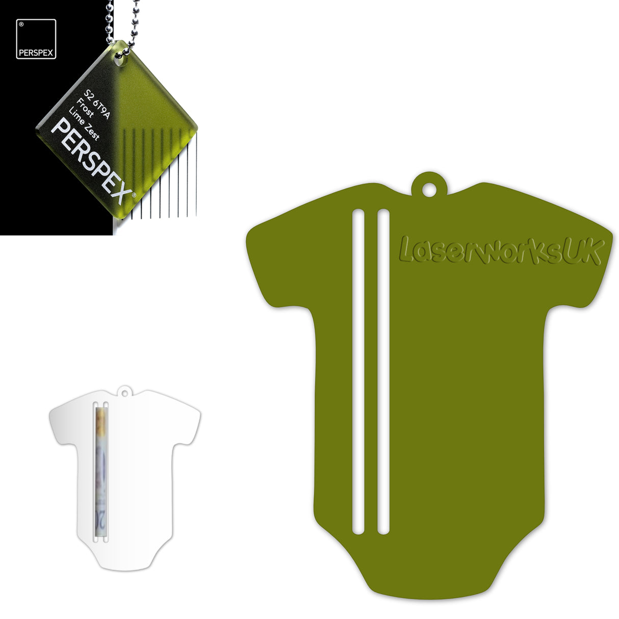 Acrylic Baby Vest - Bodysuit Money Holder Blanks (Pack of 5) - Laserworksuk