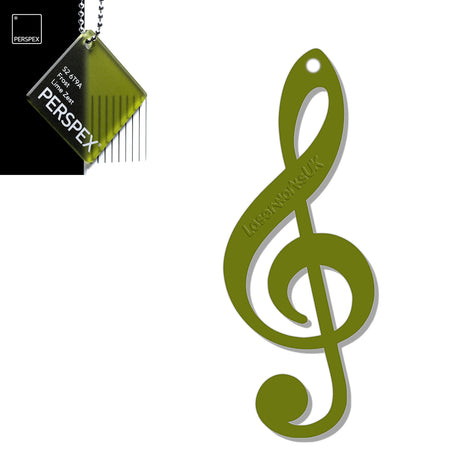 Acrylic Treble Clef Keyring - Music Student Gifts - Laserworksuk