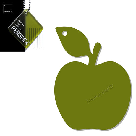 Acrylic Apple Keyring - Laserworksuk