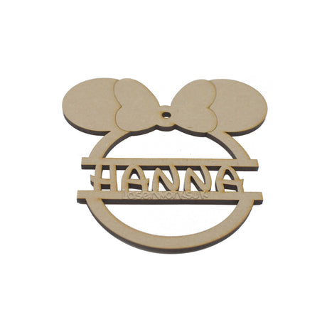 Personalised Mickey & Minnie Mouse Style Christmas Tree Bauble - LaserworksUK