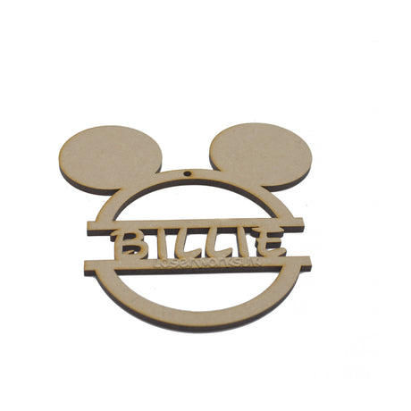 Personalised Mickey & Minnie Mouse Style Christmas Tree Bauble - LaserworksUK