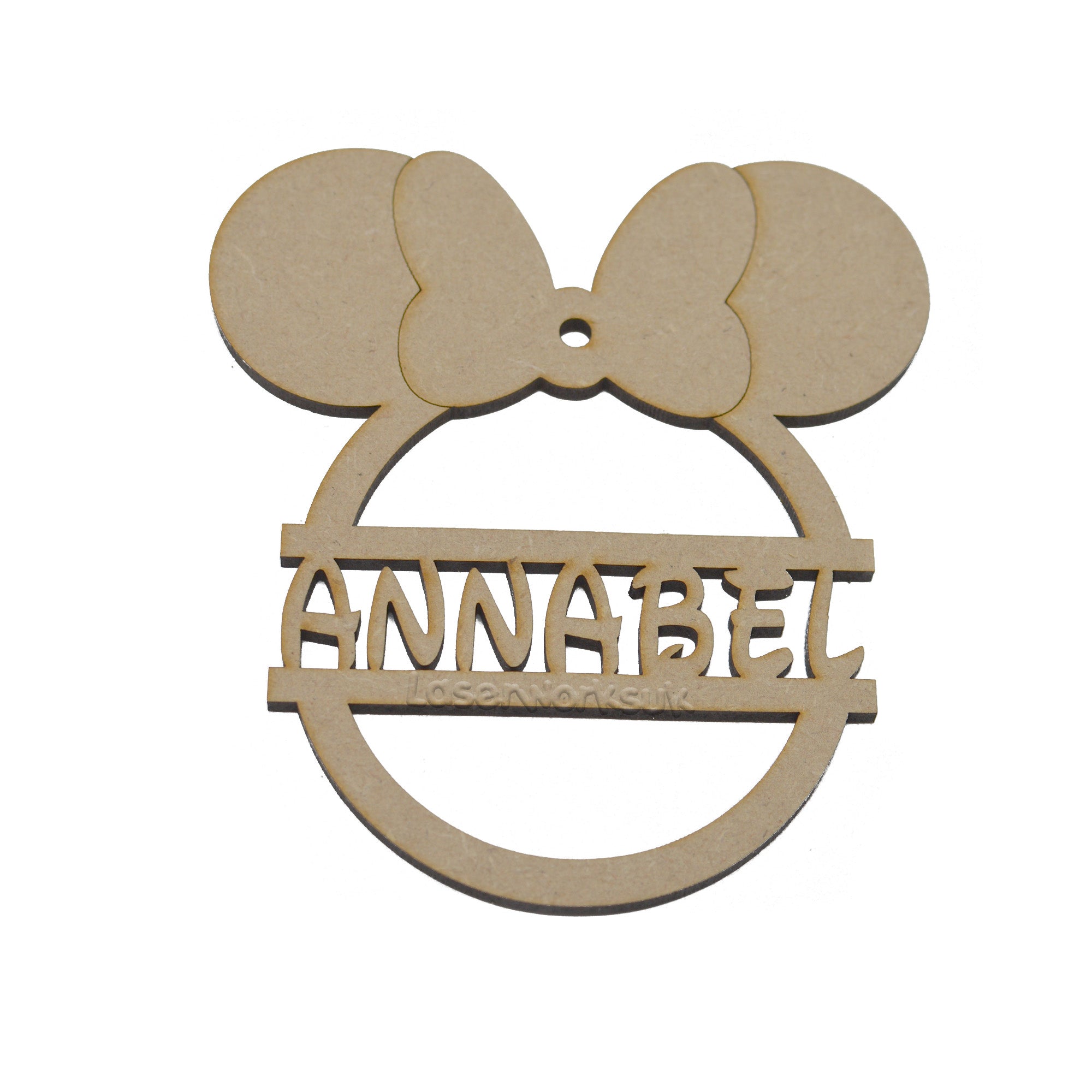 Personalised Mickey & Minnie Mouse Style Christmas Tree Bauble - LaserworksUK