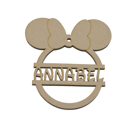 Personalised Mickey & Minnie Mouse Style Christmas Tree Bauble - LaserworksUK