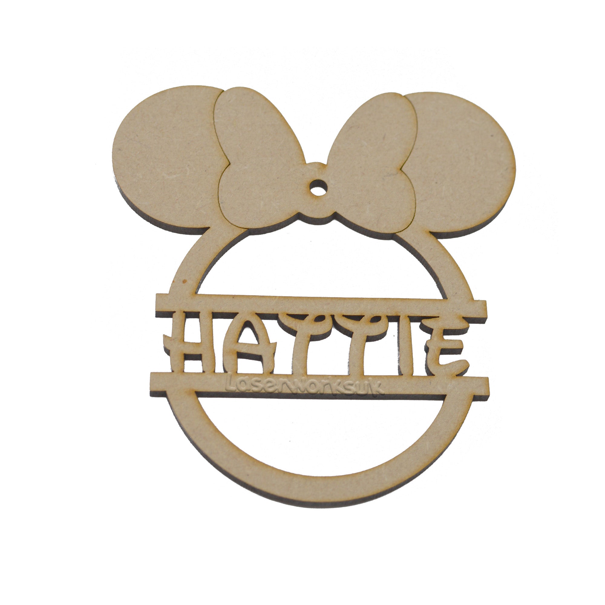 Personalised Mickey & Minnie Mouse Style Christmas Tree Bauble - LaserworksUK