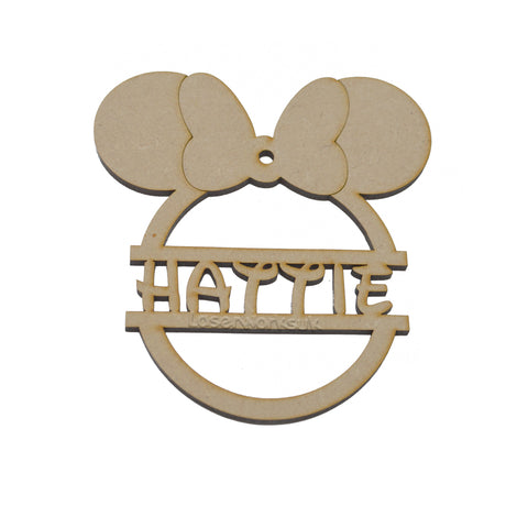 Personalised Mickey & Minnie Mouse Style Christmas Tree Bauble - LaserworksUK