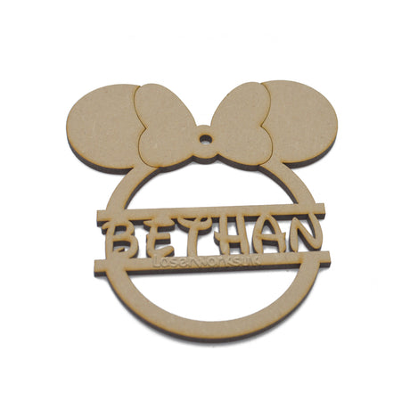 Personalised Mickey & Minnie Mouse Style Christmas Tree Bauble - LaserworksUK