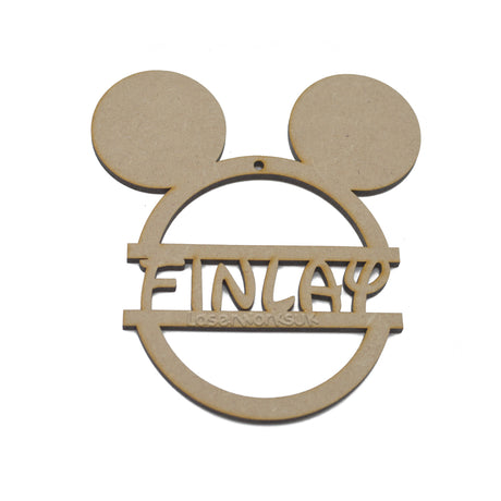 Personalised Mickey & Minnie Mouse Style Christmas Tree Bauble - LaserworksUK