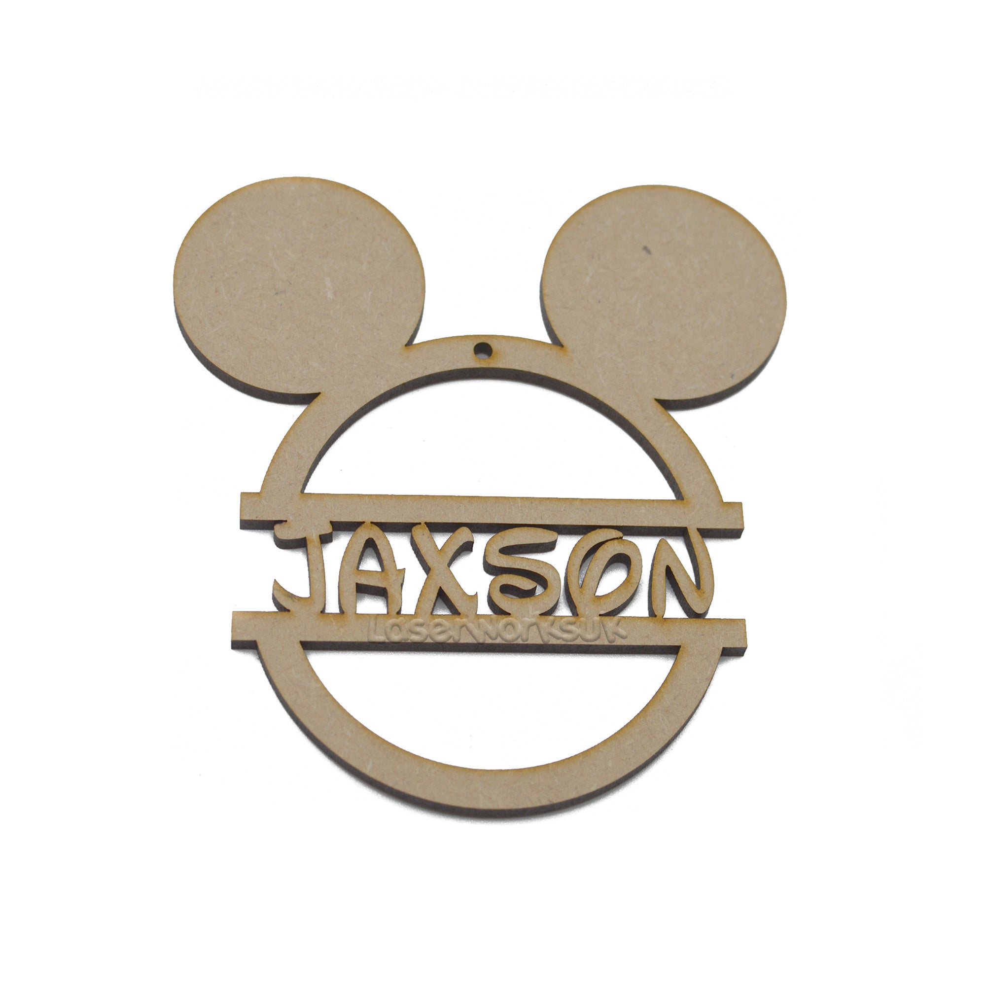 Personalised Mickey & Minnie Mouse Style Christmas Tree Bauble - LaserworksUK