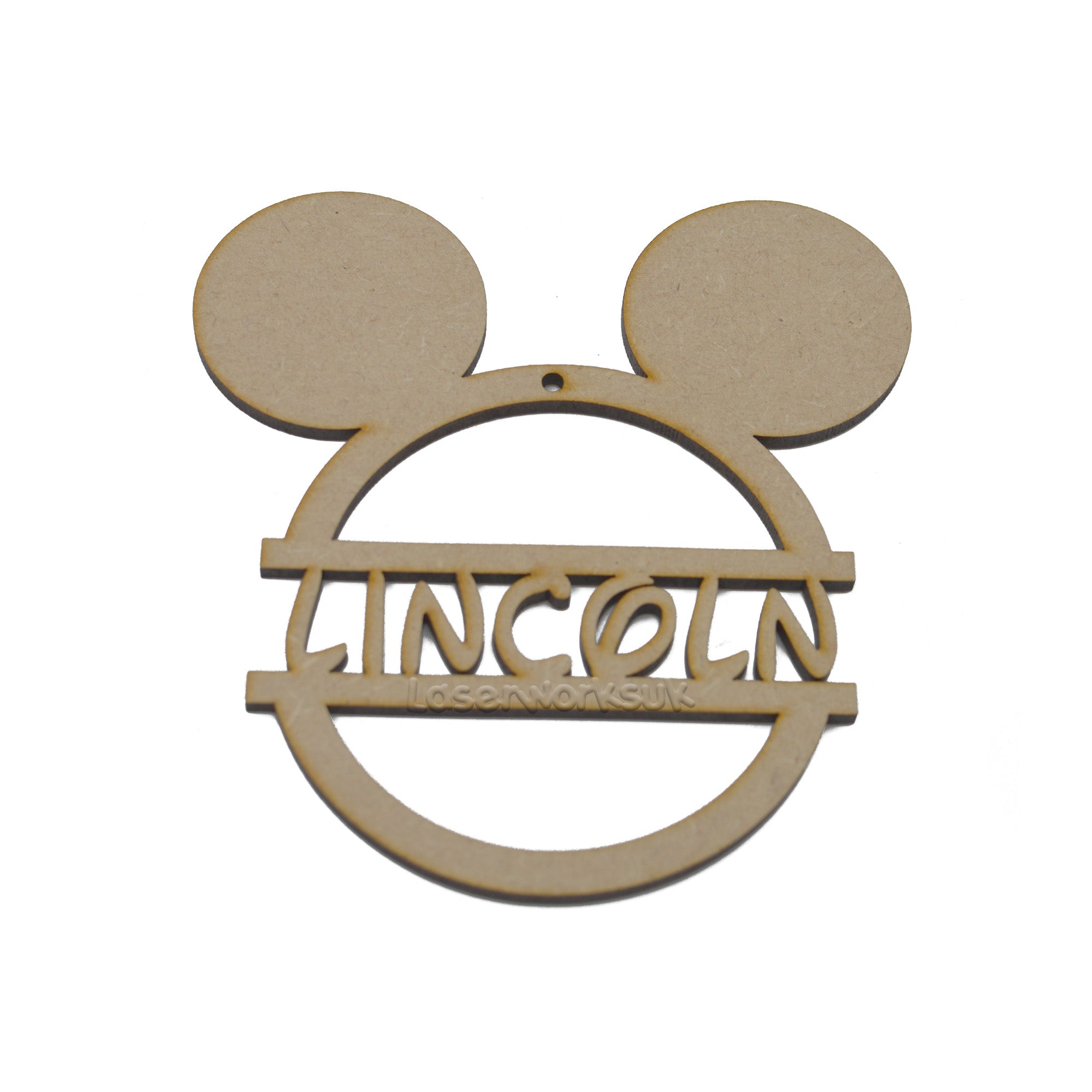 Personalised Mickey & Minnie Mouse Style Christmas Tree Bauble - LaserworksUK