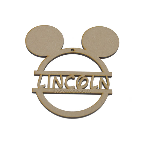 Personalised Mickey & Minnie Mouse Style Christmas Tree Bauble - LaserworksUK
