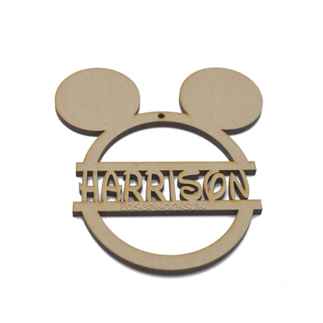 Personalised Mickey & Minnie Mouse Style Christmas Tree Bauble - LaserworksUK