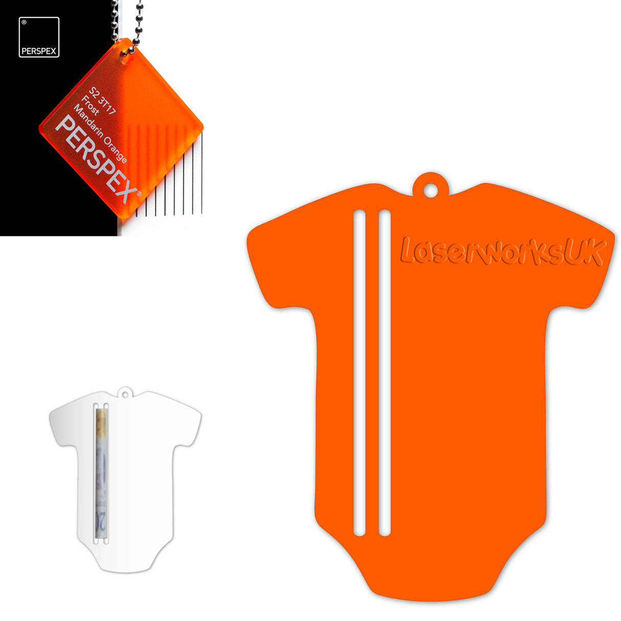 Acrylic Baby Vest - Bodysuit Money Holder Blanks (Pack of 5) - Laserworksuk
