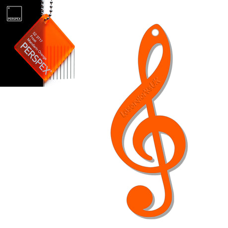 Acrylic Treble Clef Keyring - Music Student Gifts - Laserworksuk