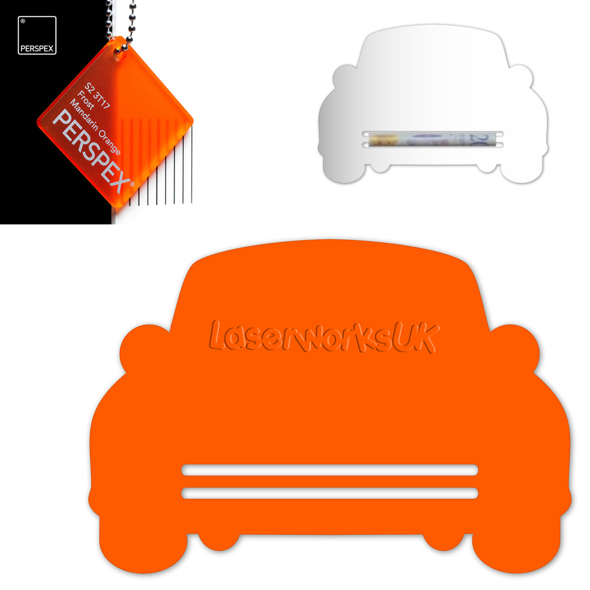 Acrylic Wedding Car Gift Money Holder Blanks - Laserworksuk