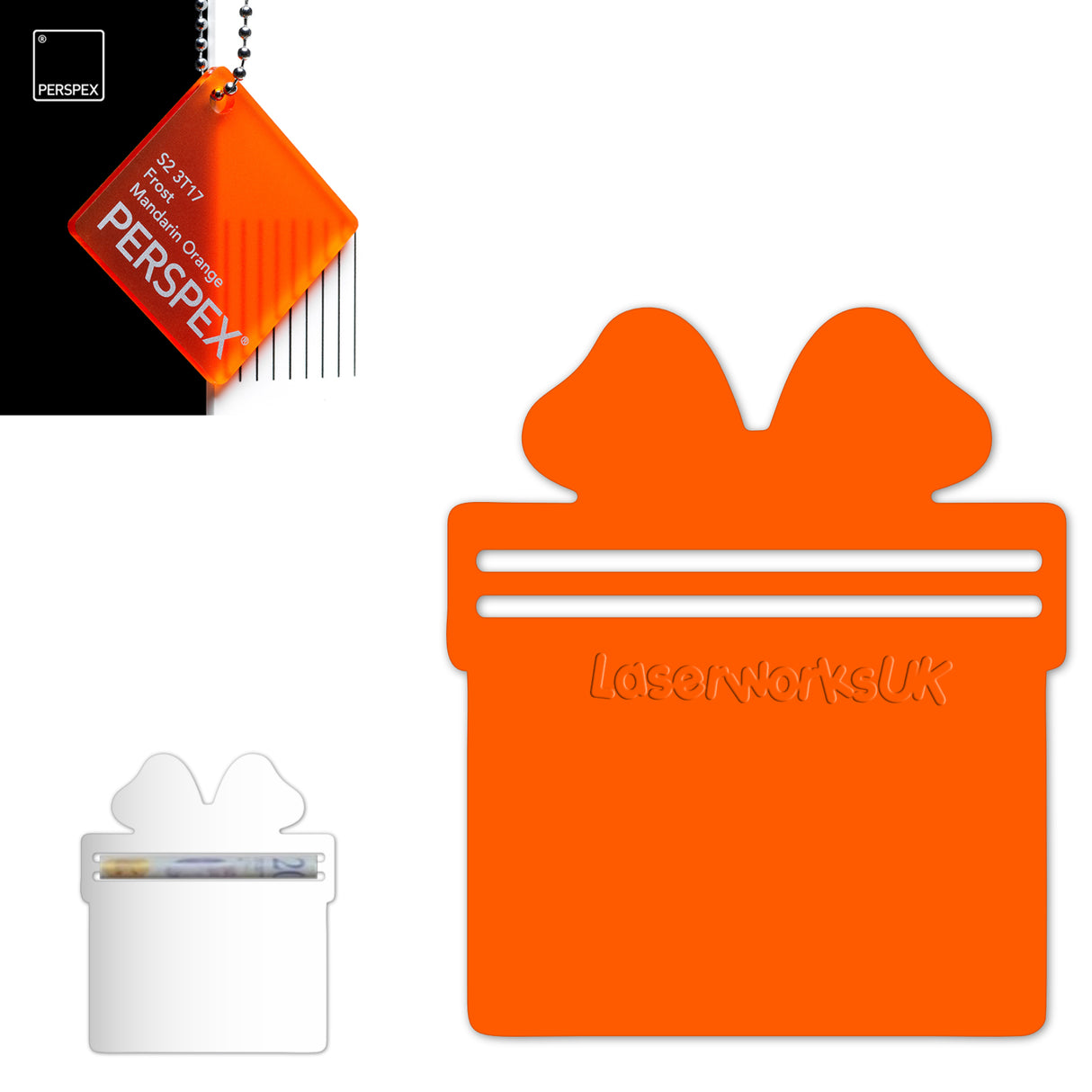 Acrylic Present Money Holder (Pack of 5) - Laserworksuk