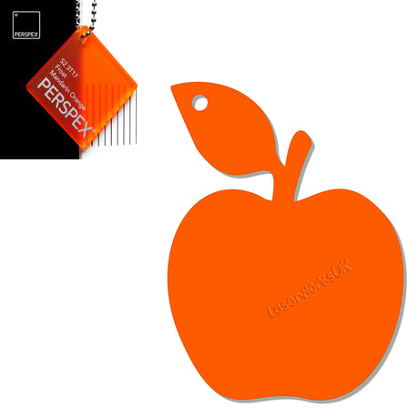 Acrylic Apple Keyring - Laserworksuk