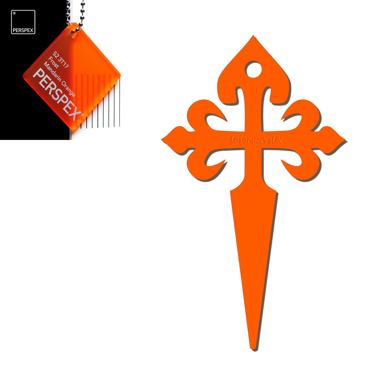 Camino de Santiago - St James Cross Keyring - Laserworksuk