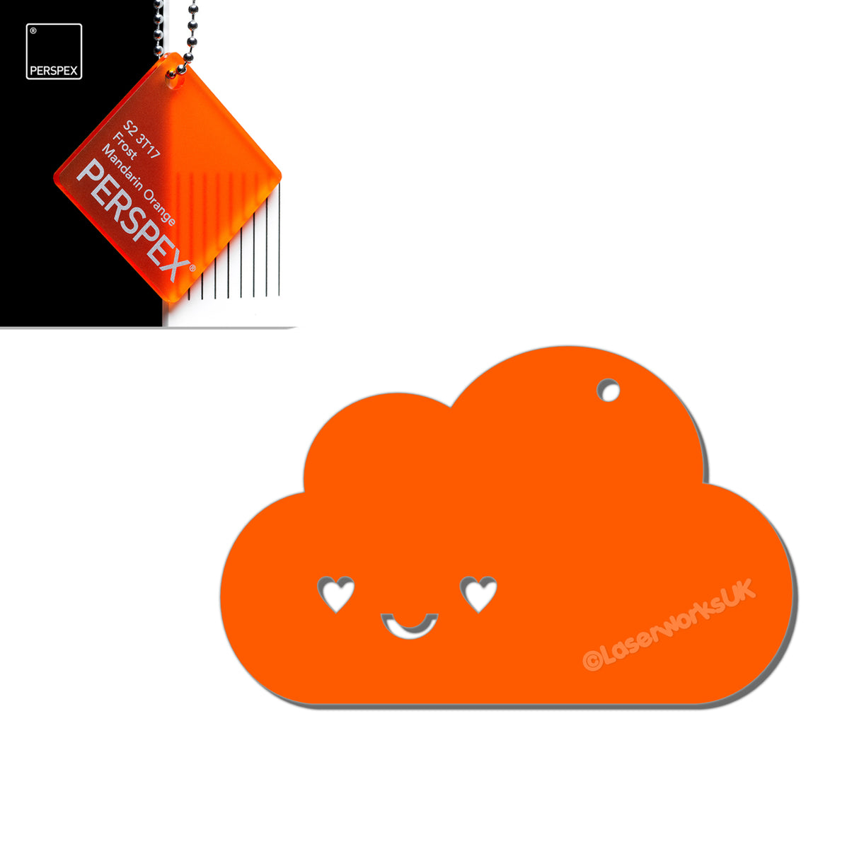 Custom Kawaii Happy Cloud Acrylic Keyring – 40+ Colours Available