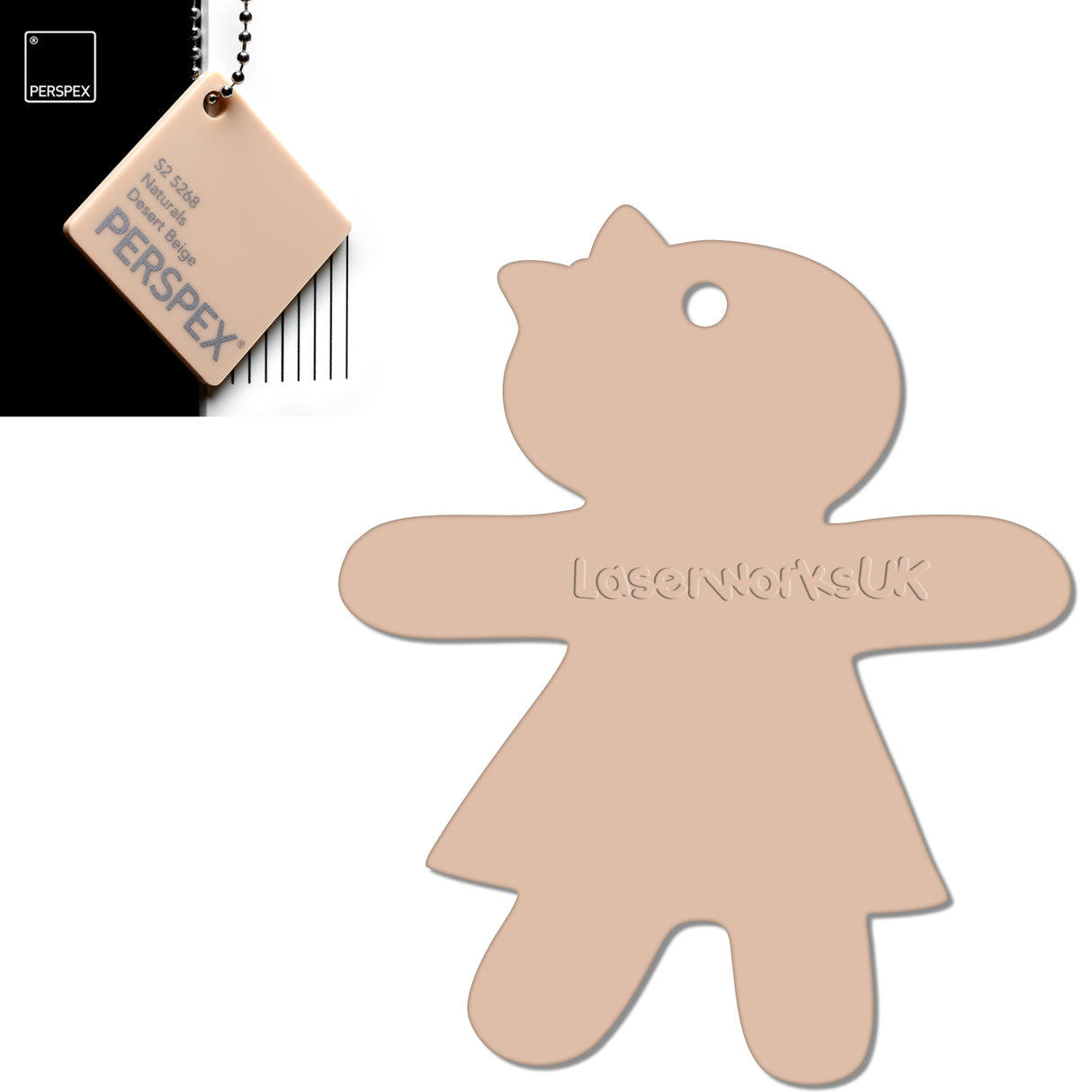 Acrylic Christmas Gingerbread Girl Decorations (Pack of 12) - Laserworksuk