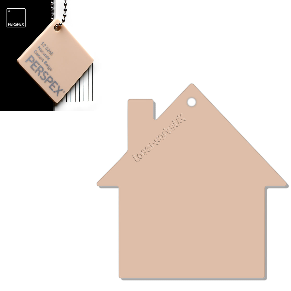 Acrylic New Home Keyring - Acrylic House Blank - Laserworksuk