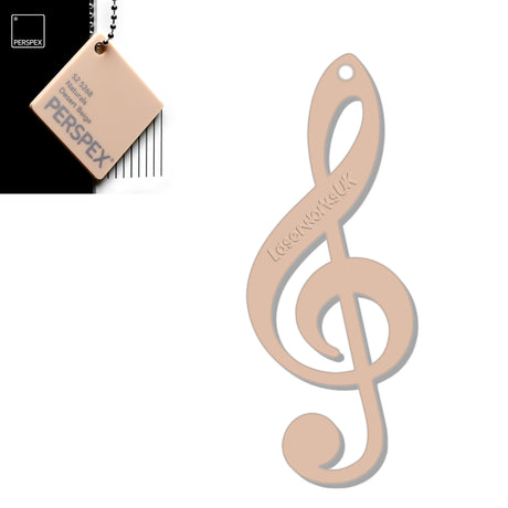 Acrylic Treble Clef Keyring - Music Student Gifts - Laserworksuk