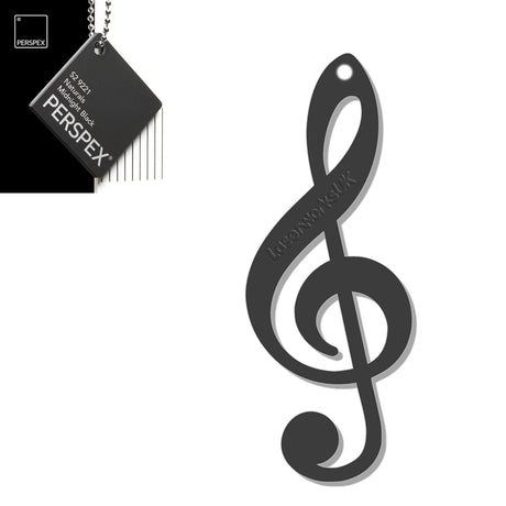 Acrylic Treble Clef Keyring - Music Student Gifts - Laserworksuk