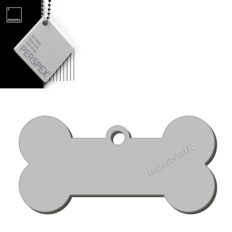 Acrylic Dog Bone Keyring - Multi Colours Blank Tags - Laserworksuk