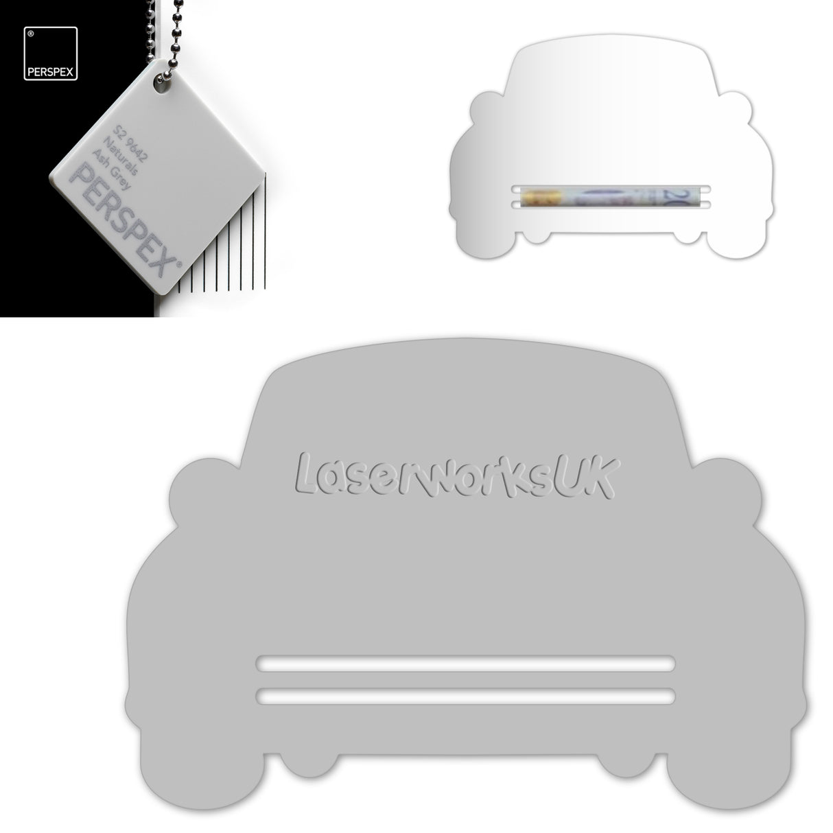 Acrylic Wedding Car Gift Money Holder Blanks - Laserworksuk