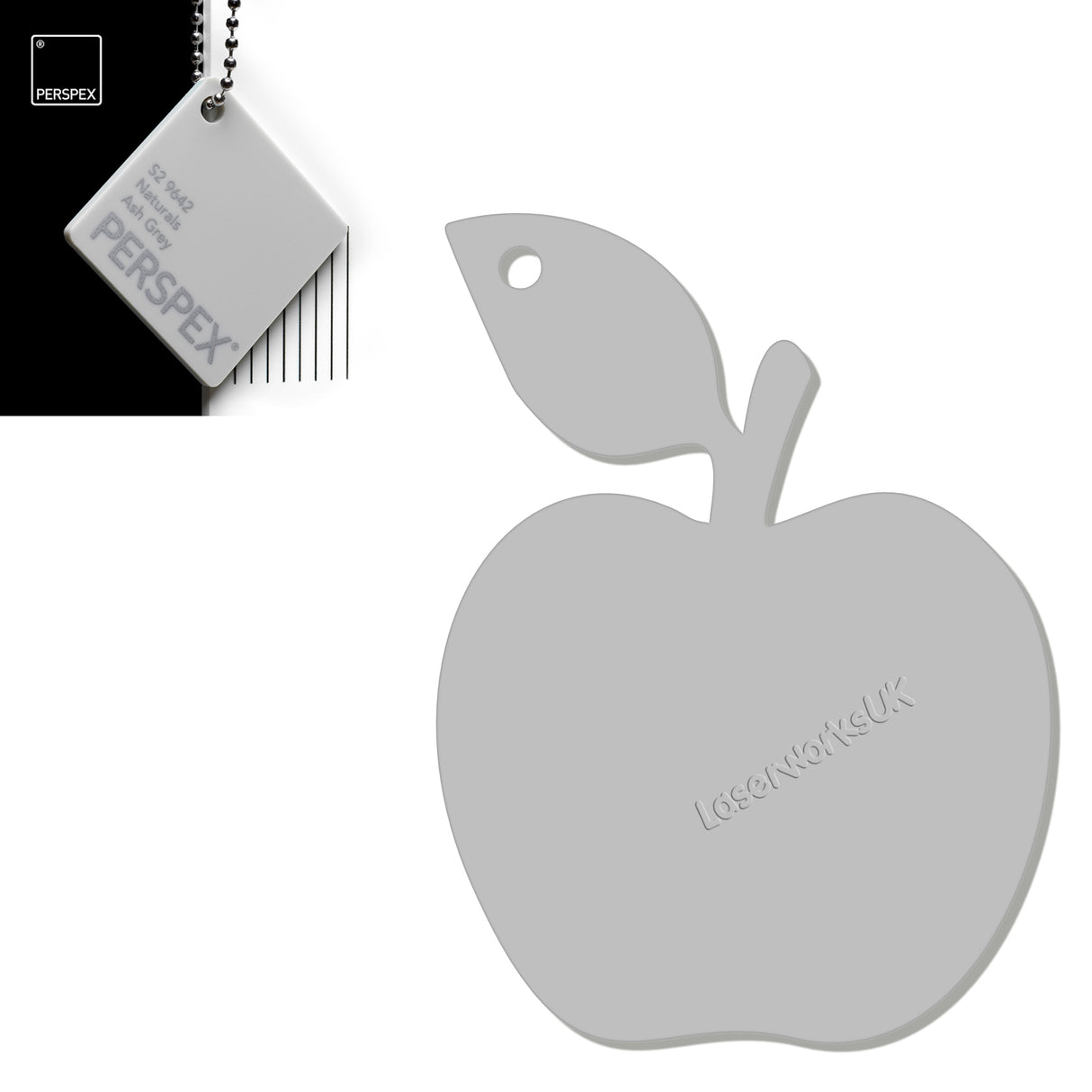 Acrylic Apple Keyring - Laserworksuk