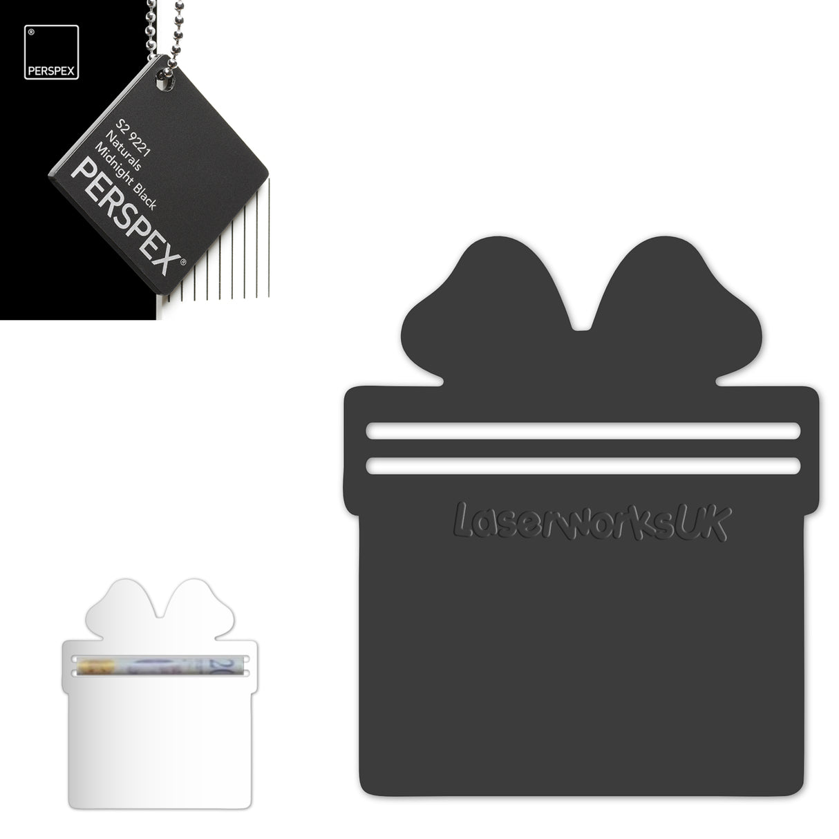 Acrylic Present Money Holder (Pack of 5) - Laserworksuk