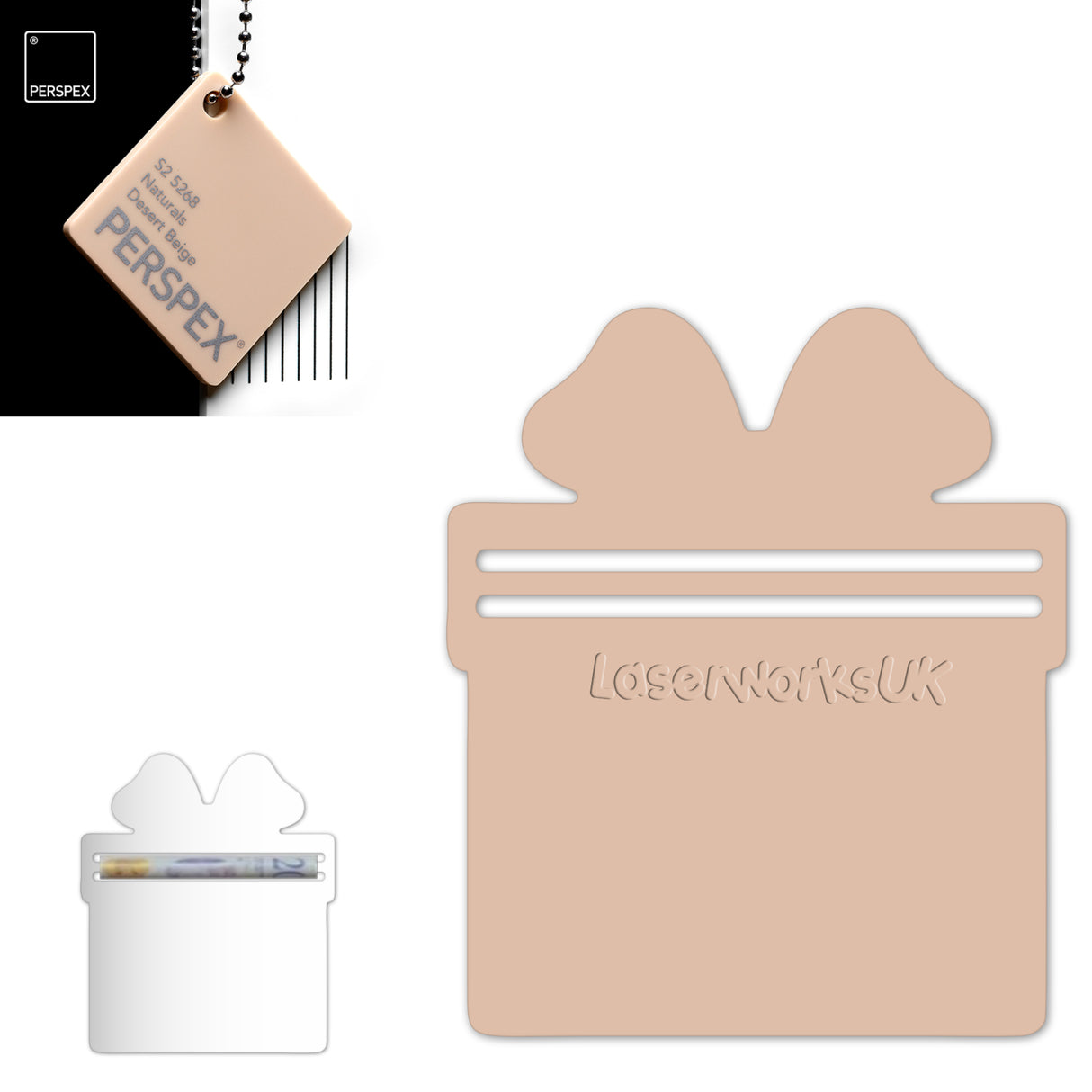 Acrylic Present Money Holder (Pack of 5) - Laserworksuk