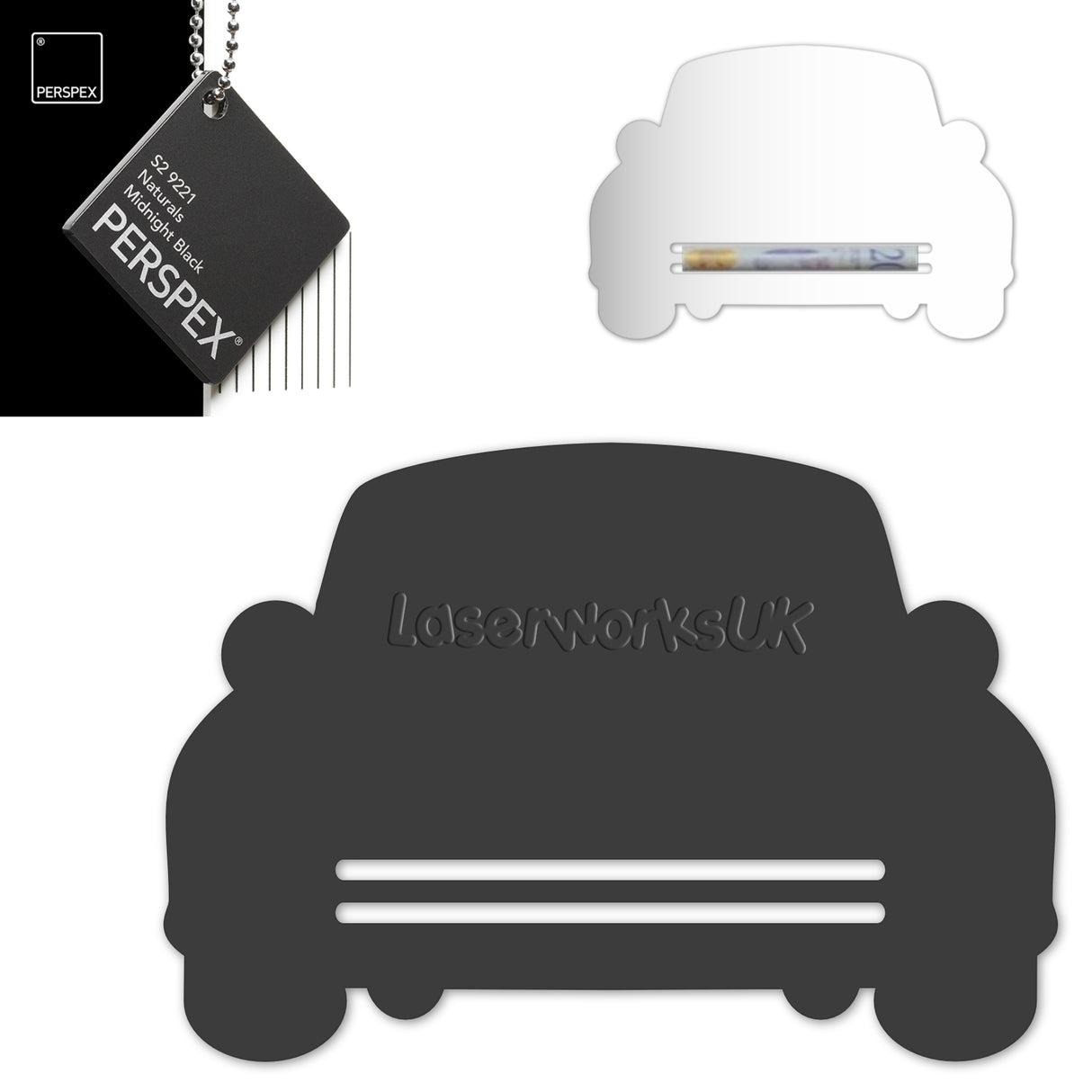 Acrylic Wedding Car Gift Money Holder Blanks - Laserworksuk