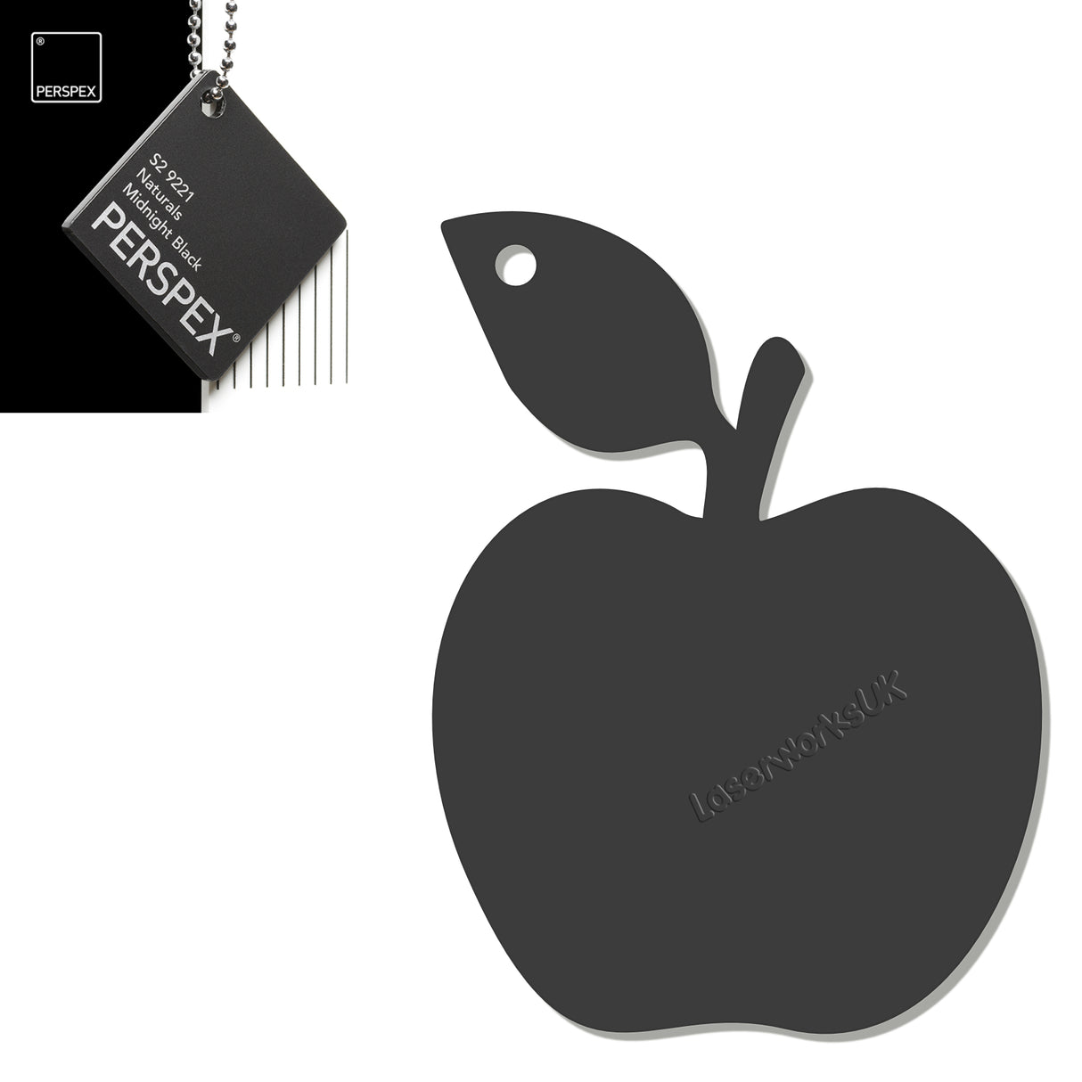 Acrylic Apple Keyring - Laserworksuk
