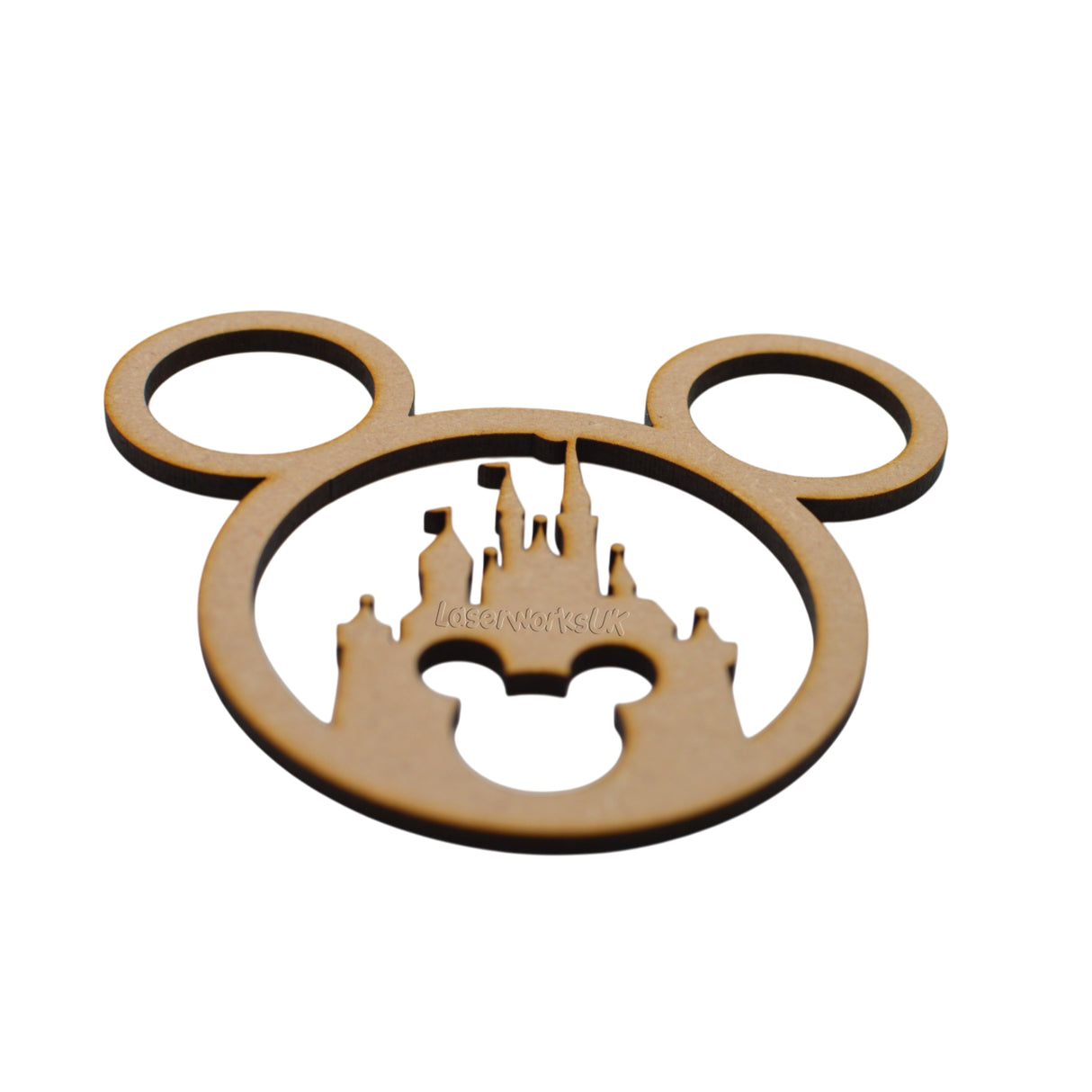 Wooden Mickey Mouse Head & Castle Craft Shapes - LaserworksUK