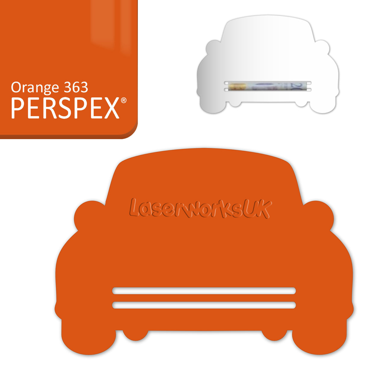 Acrylic Wedding Car Gift Money Holder Blanks - Laserworksuk