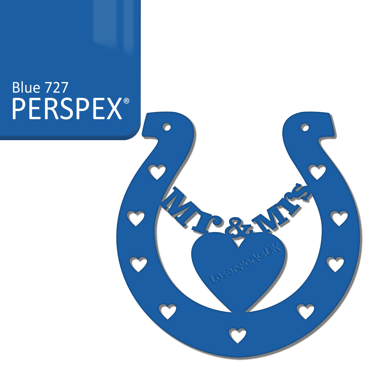 Acrylic Mr & Mrs Horseshoe Blanks - Laserworksuk