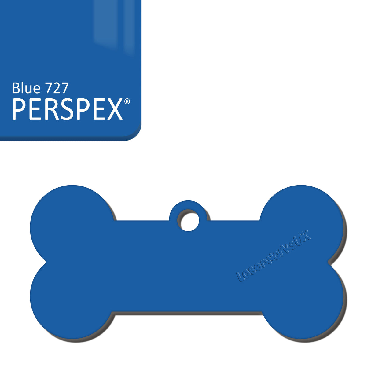 Acrylic Dog Bone Keyring - Multi Colours Blank Tags - Laserworksuk