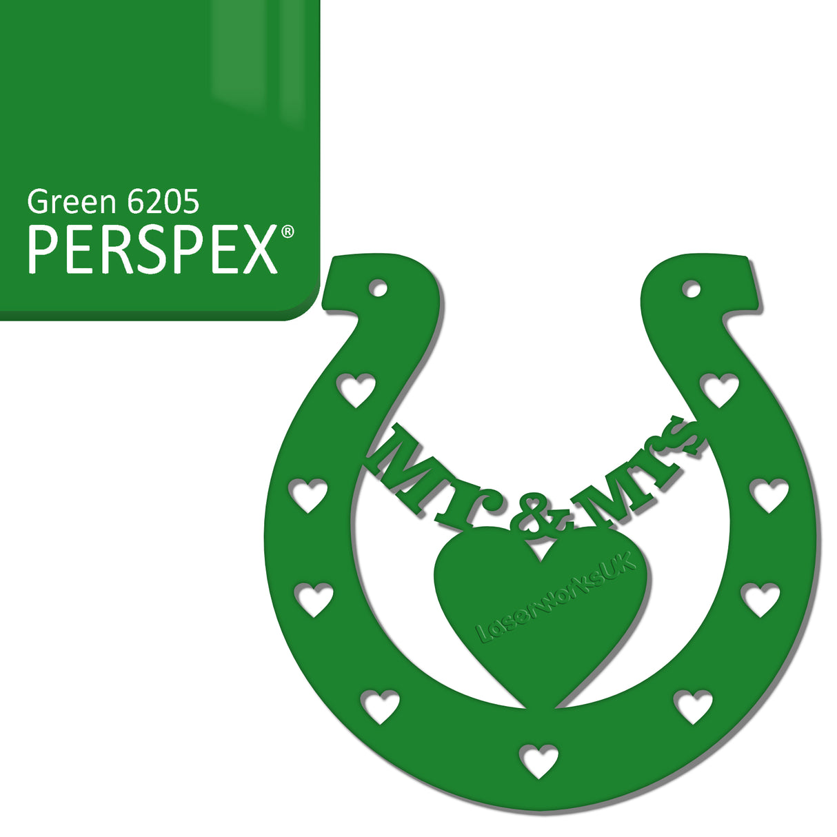 Acrylic Mr & Mrs Horseshoe Blanks - Laserworksuk
