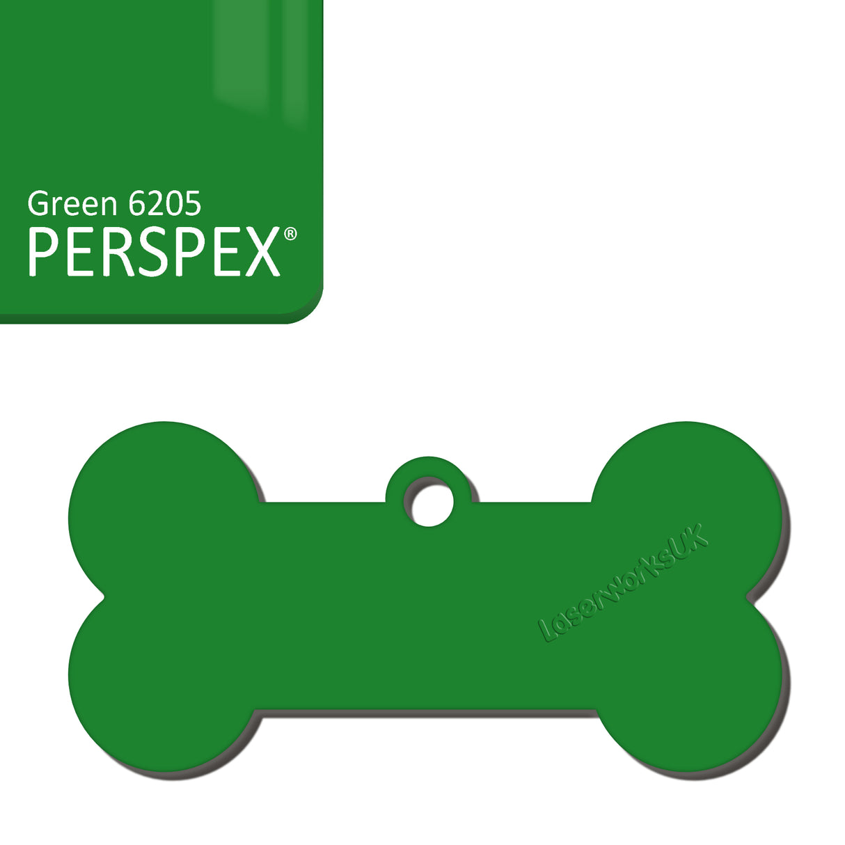 Acrylic Dog Bone Keyring - Multi Colours Blank Tags - Laserworksuk