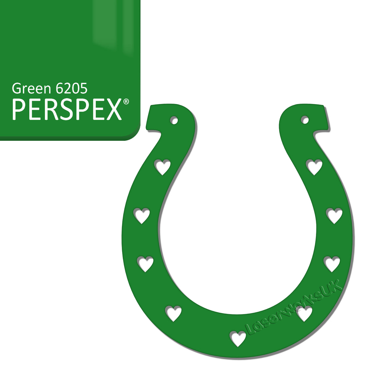 Acrylic Wedding Horseshoe With Hearts Cut Out Border - Laserworksuk