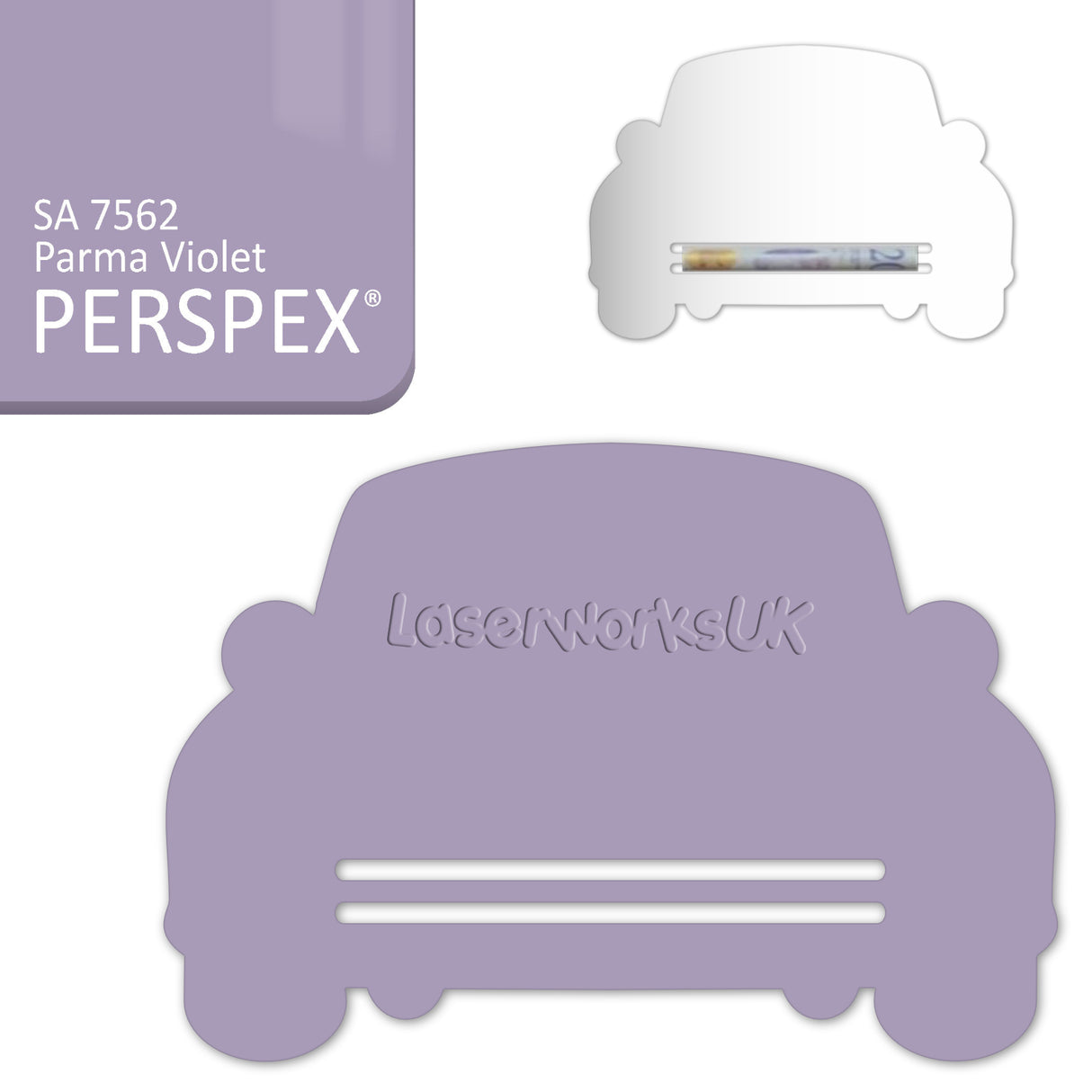 Acrylic Wedding Car Gift Money Holder Blanks - Laserworksuk