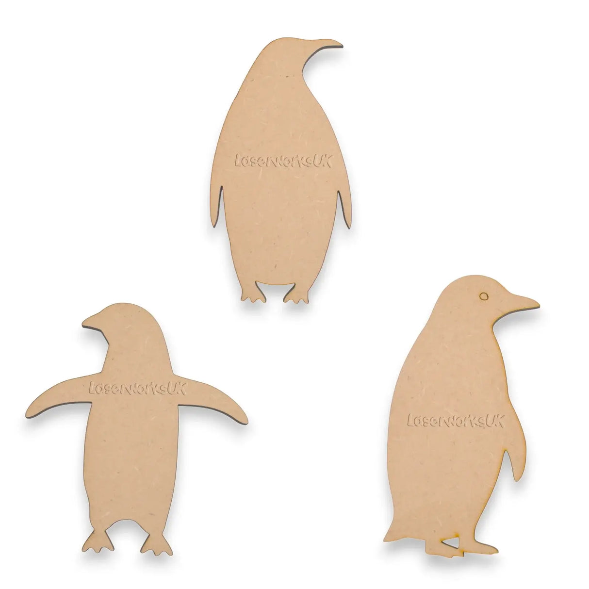 Penguin Wooden Shapes for Crafts - LaserworksUK