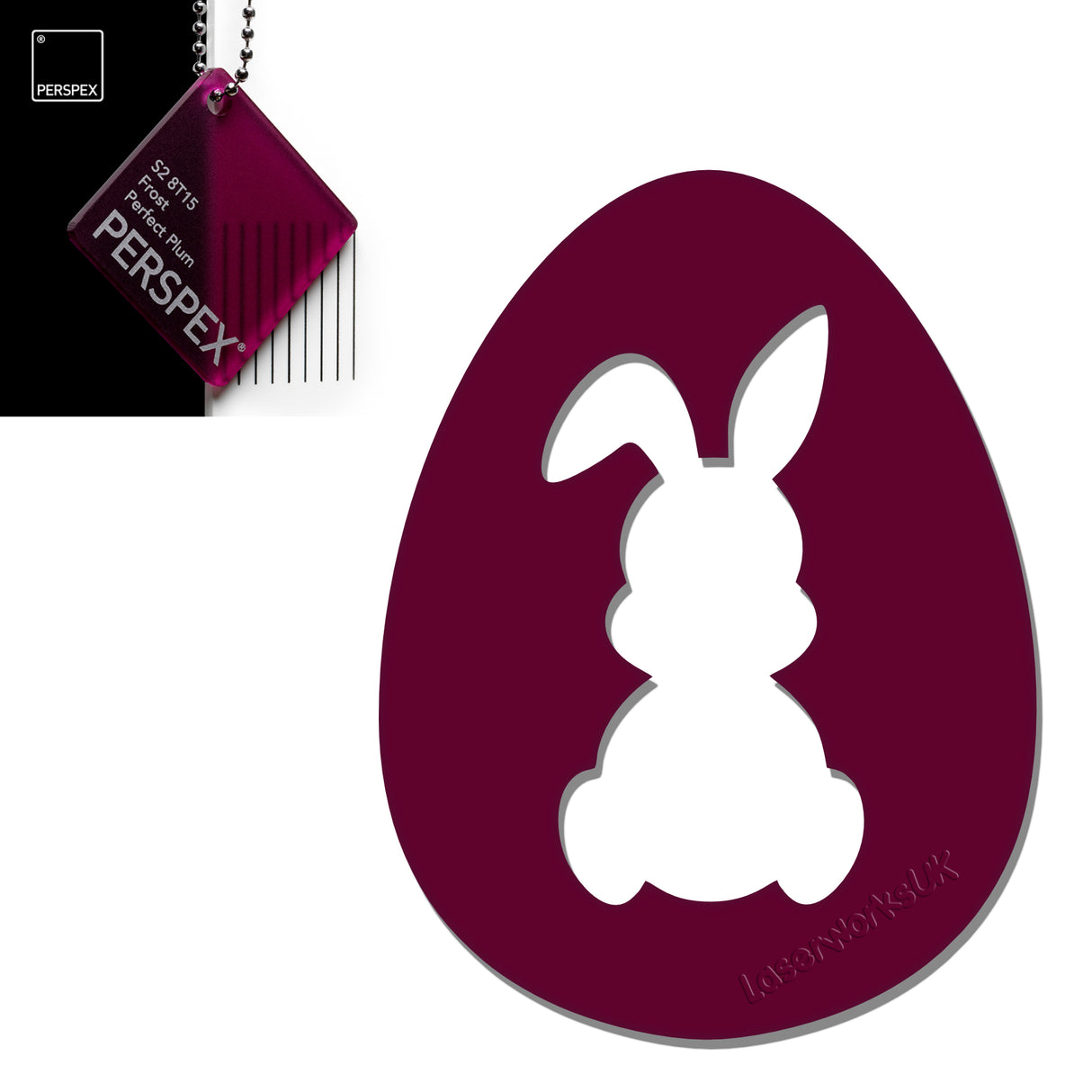 Acrylic Easter Egg With Bunny Cutout - (6cm Pack of 7) - Laserworksuk