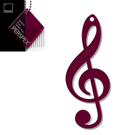 Acrylic Treble Clef Keyring - Music Student Gifts - Laserworksuk