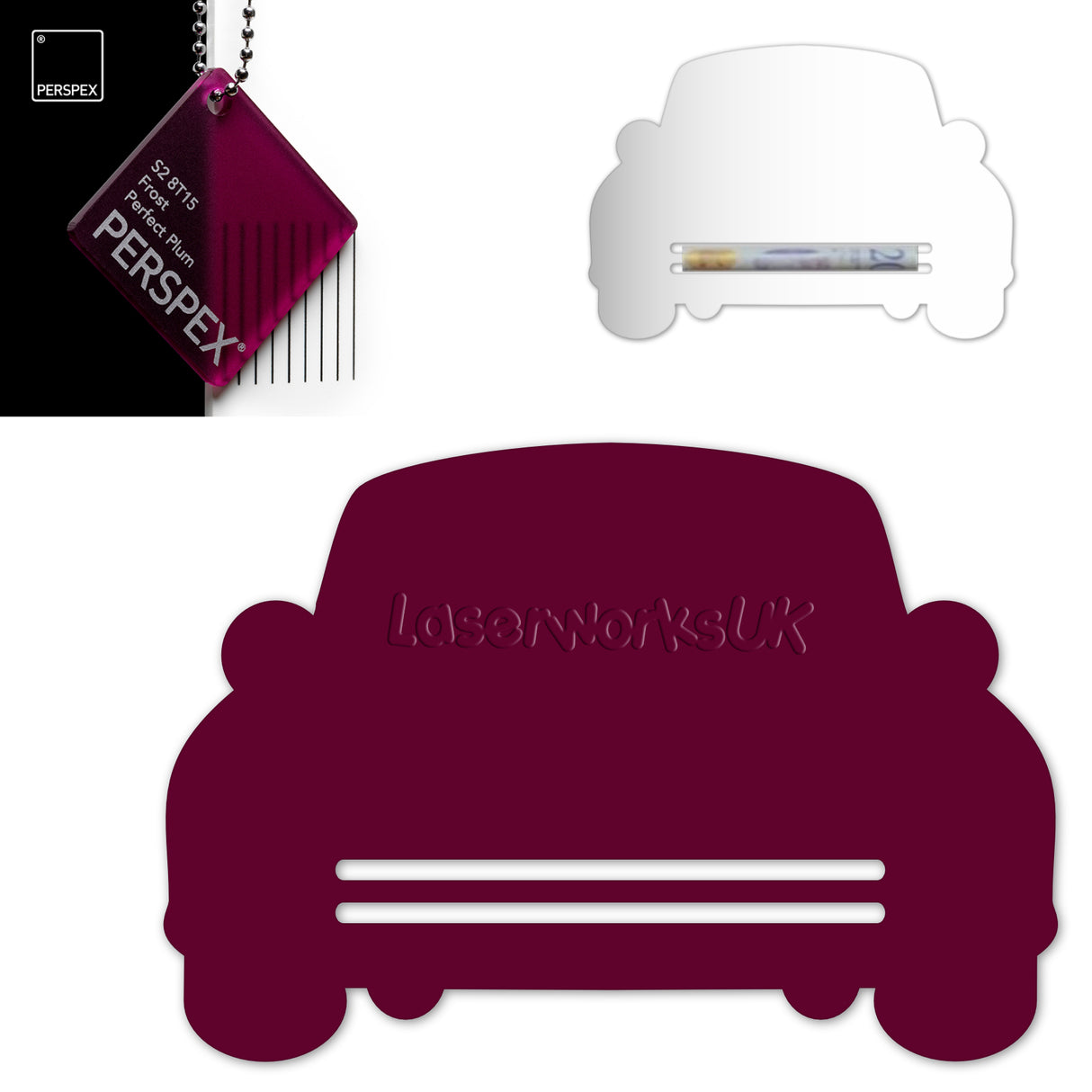 Acrylic Wedding Car Gift Money Holder Blanks - Laserworksuk