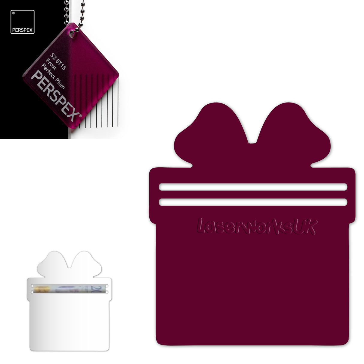 Acrylic Present Money Holder (Pack of 5) - Laserworksuk